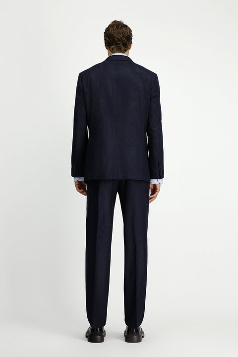 Dark Navy 6 Drop Regular Fit Standard Cut Striped Suit