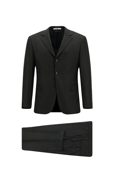 Dark Anthracite 6 Drop Regular Fit Standard Cut Striped Suit
