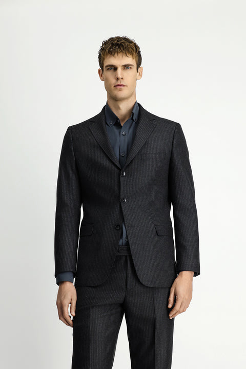 Dark Anthracite 6 Drop Regular Fit Standard Cut Striped Suit