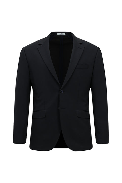 Medium Navy 8 Drop Long Slim Fit Long Narrow Cut Mono-Neck Elasticated Waist Drawstring Knitted Lycra Stretch Striped Half Lining Suit