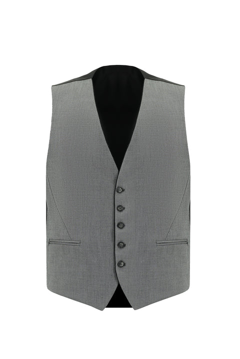 Black 6 Drop Regular Fit Standard Cut Striped Suit with Vest