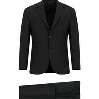 Black 7 Drop Slim Fit Narrow Cut Wool Striped Suit