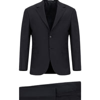 Dark Navy 7 Drop Slim Fit Narrow Cut Wool Striped Suit