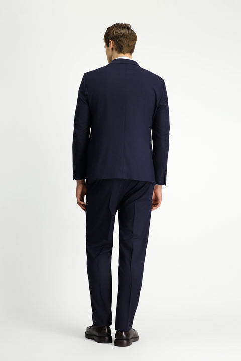Medium Navy 6 Drop Regular Fit Striped Wool Double-Breasted Suit