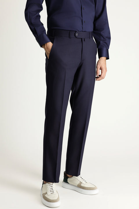 Dark Navy 6 Drop Regular Fit Standard Cut Wool Striped Suit