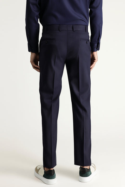 Dark Navy 6 Drop Regular Fit Standard Cut Wool Striped Suit