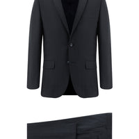 Dark Navy 7 Drop Super Slim Fit Extra Narrow Cut Wool Striped Suit