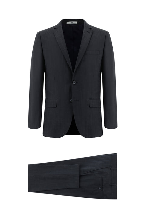 Dark Navy 7 Drop Super Slim Fit Extra Narrow Cut Wool Striped Suit