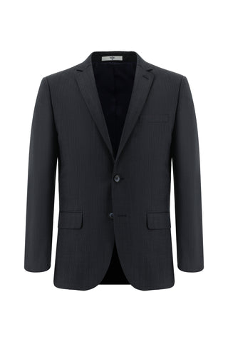  Koyu Lacivert 7 Drop Super Slim Fit Eksra Dar Kesim Yünlü Çizgili Takım Elbise