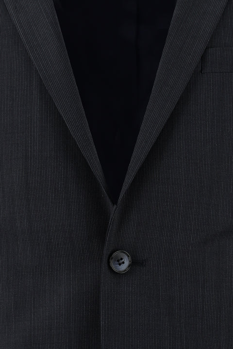 Dark Navy 7 Drop Super Slim Fit Extra Narrow Cut Wool Striped Suit