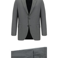 Medium Gray 7 Drop Super Slim Fit Extra Narrow Cut Wool Striped Suit