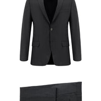 Dark Gray 7 Drop Super Slim Fit Extra Narrow Cut Wool Striped Suit