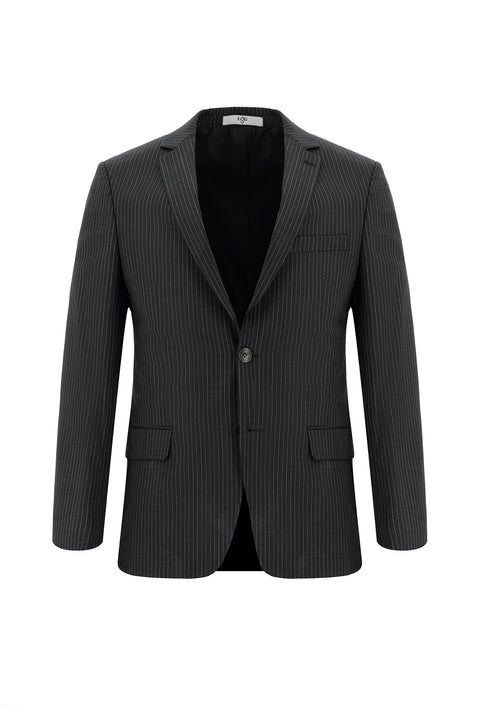 Dark Gray 7 Drop Super Slim Fit Extra Narrow Cut Wool Striped Suit