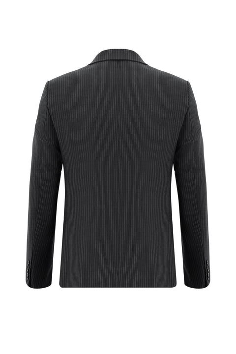 Dark Gray 7 Drop Super Slim Fit Extra Narrow Cut Wool Striped Suit