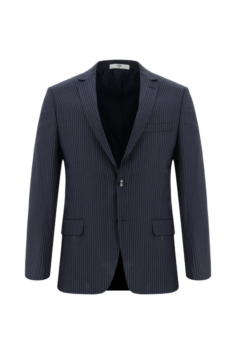 Medium Navy 7 Drop Super Slim Fit Extra Narrow Cut Wool Striped Suit