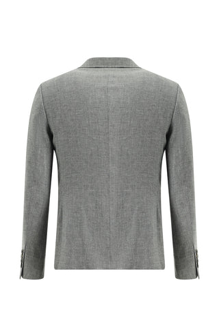  Koyu Füme 7 Drop Super Slim Fit Eksra Dar Kesim Kruvaze Çizgili Keten Karışımlı Takım Elbise
