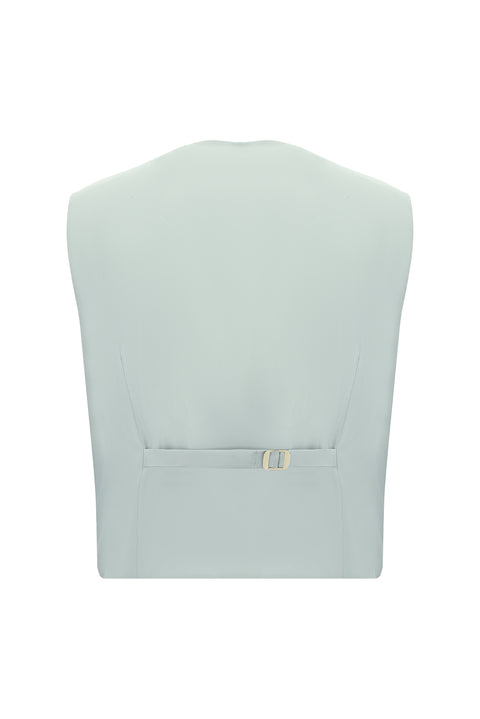 Light Grey 7 Drop Slim Fit Narrow Cut Suit with Vest