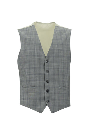  Orta Gri 7 Drop Slim Fit Dar Kesim Kombinli Yelekli Takım Elbise