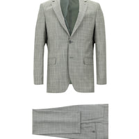 Light Grey 6 Drop Regular Fit Standard Cut Plaid Suit