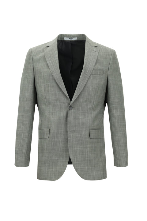 Medium Grey 6 Drop Regular Fit Standard Cut Plaid Suit