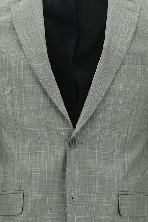 Medium Grey 6 Drop Regular Fit Standard Cut Plaid Suit