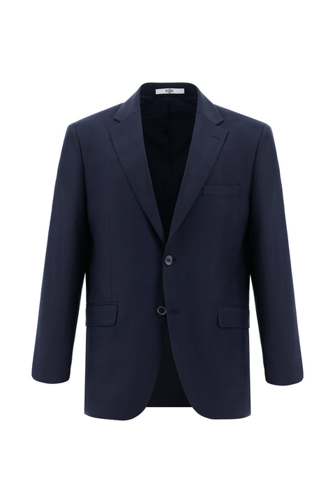 Dark Navy 6 Drop Regular Fit Standard Cut Plaid Suit