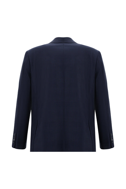 Dark Navy 6 Drop Regular Fit Standard Cut Plaid Suit