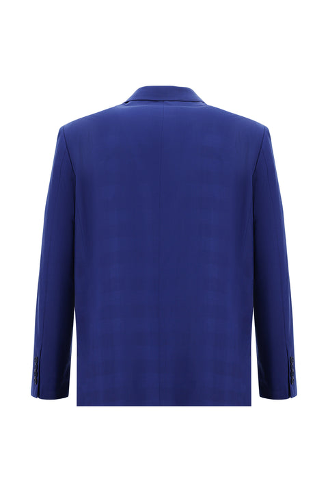 Navy Blue 6 Drop Regular Fit Standard Cut Plaid Suit