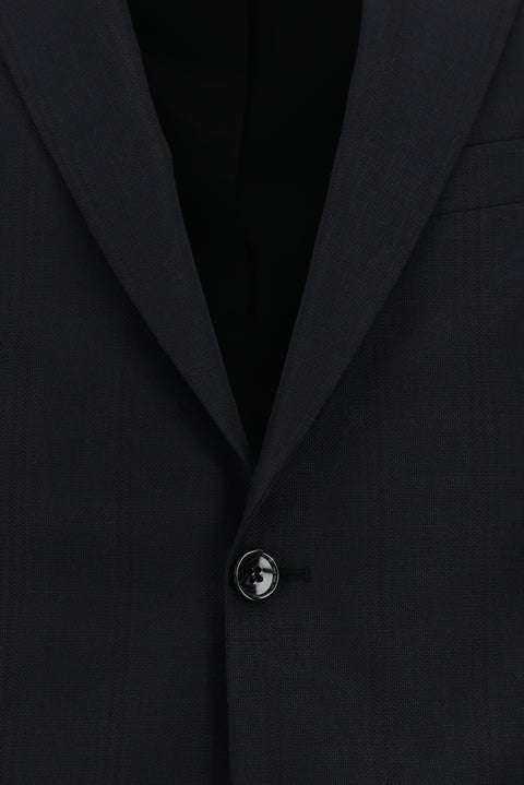 Black 7 Drop Slim Fit Plaid Suit