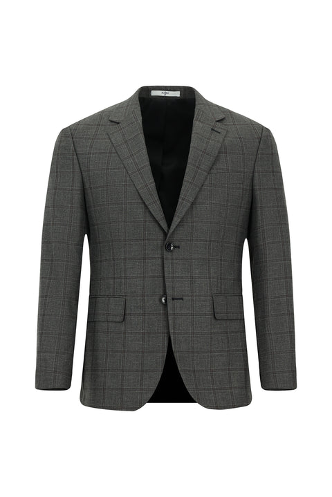 Dark Gray 7 Drop Slim Fit Narrow Cut Plaid Suit