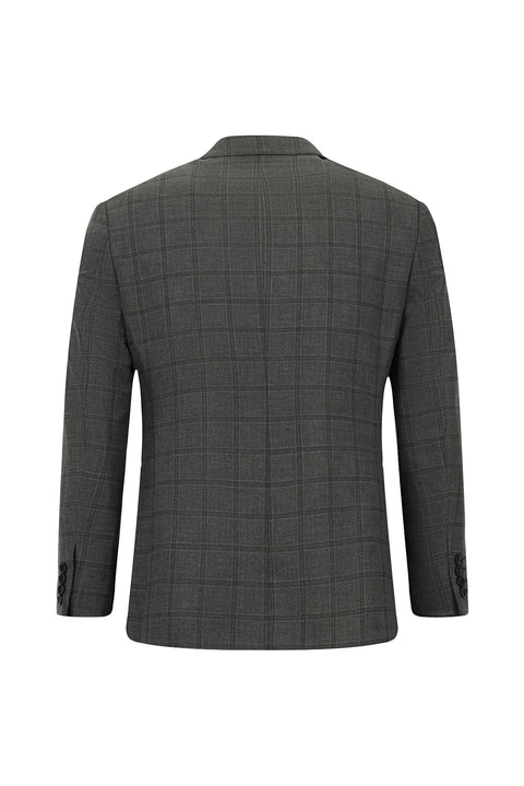Dark Gray 7 Drop Slim Fit Narrow Cut Plaid Suit