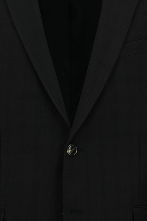 Black 7 Drop Slim Fit Patterned Suit