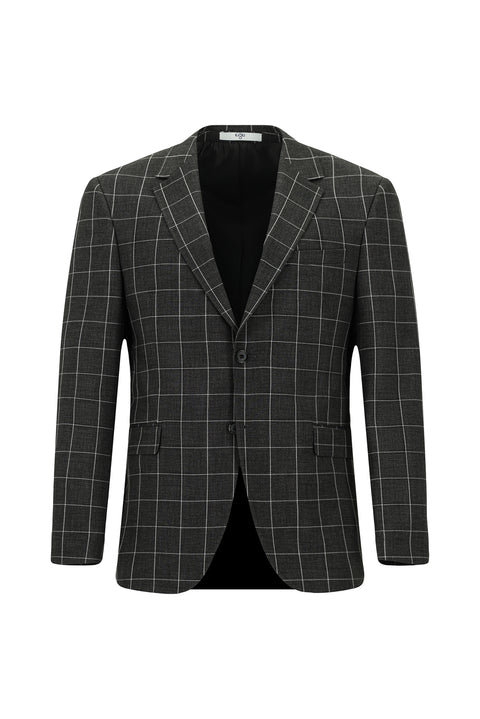Dark Anthracite 7 Drop Slim Fit Narrow Cut Plaid Combination Suit