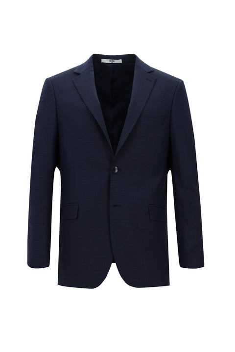 Medium Navy 6 Drop Regular Fit Standard Cut Plaid Suit