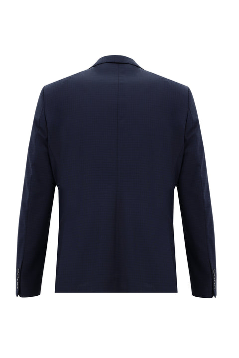 Medium Navy 6 Drop Regular Fit Standard Cut Plaid Suit