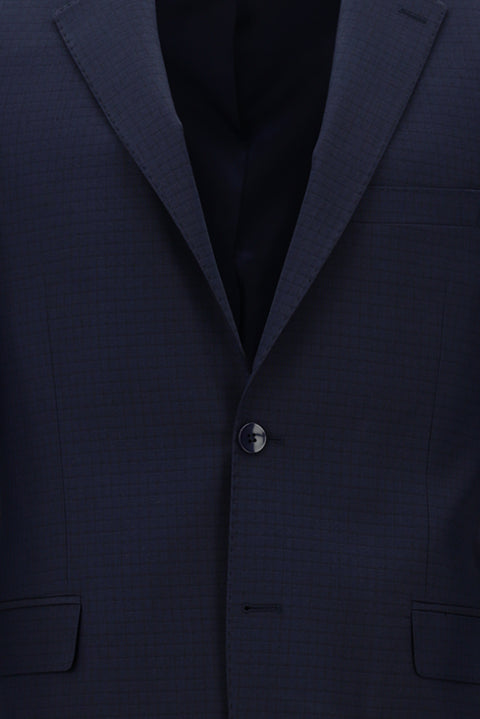 Medium Navy 6 Drop Regular Fit Standard Cut Plaid Suit