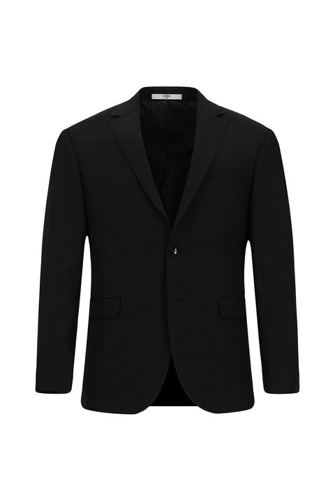 Black 7 Drop Slim Fit Plaid Suit