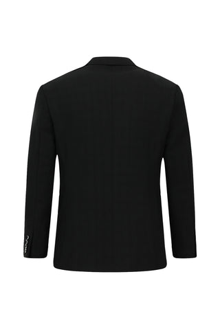  Siyah 7 Drop Slim Fit Dar Kesim Kareli Takım Elbise