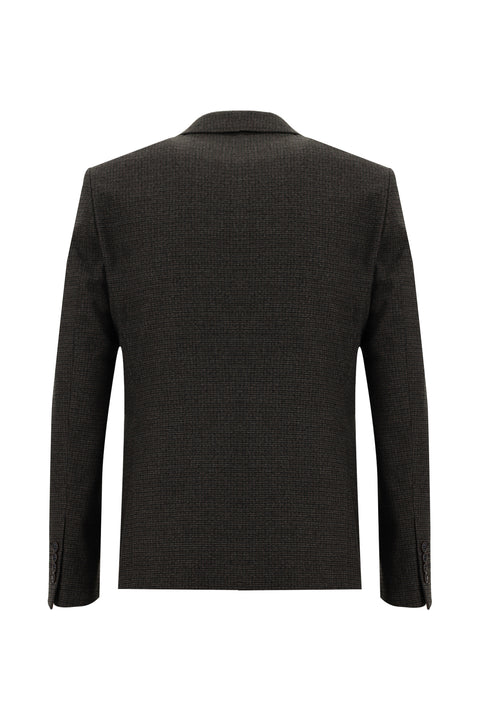 Dark Brown 7 Drop Slim Fit Narrow Cut Suit with Vest