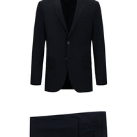 Dark Navy 6 Drop Regular Fit Standard Cut Wool Patterned Suit
