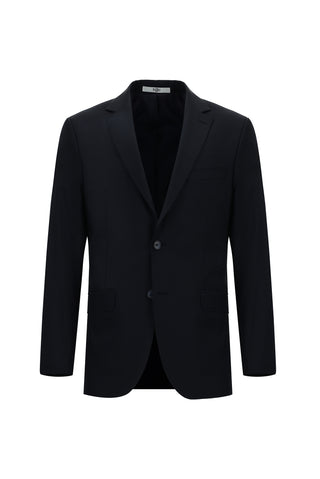  Koyu Lacivert 6 Drop Regular Fit Standart Kesim Yünlü Desenli Takım Elbise