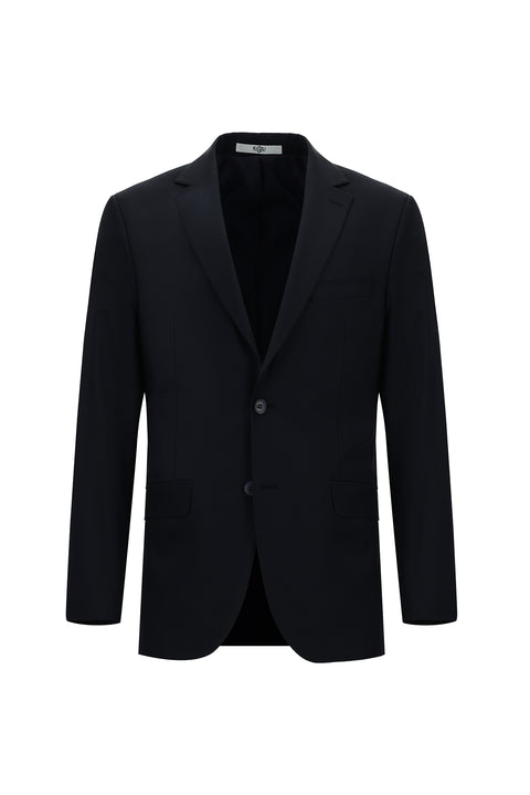Dark Navy 6 Drop Regular Fit Standard Cut Wool Patterned Suit