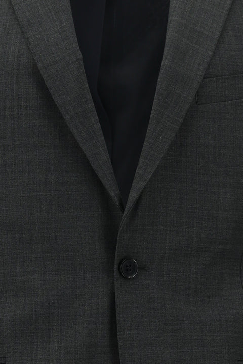 Medium Anthracite 6 Drop Regular Fit Standard Cut Wool Patterned Suit