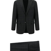 Dark Anthracite 6 Drop Regular Fit Standard Cut Wool Plaid Suit