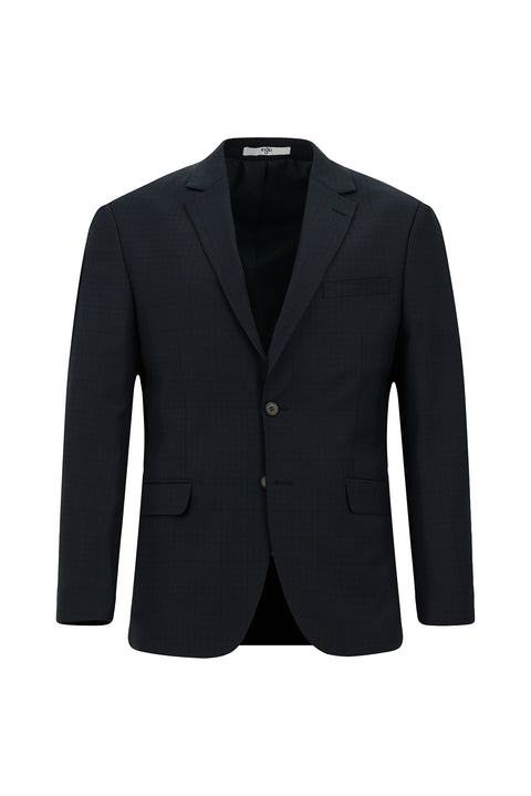 Petrol Green 4-Drop Relaxed Fit Plaid Wool Suit