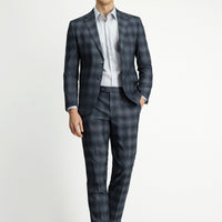 Medium Gray 6 Drop Regular Fit Standard Cut Plaid Suit