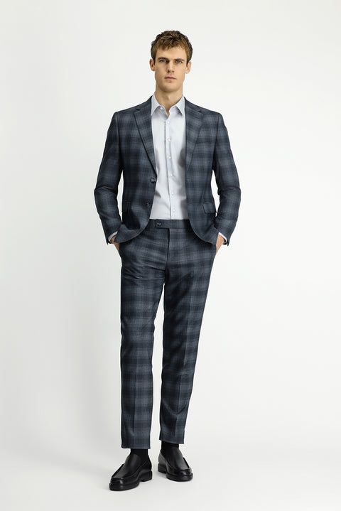 Medium Gray 7 Drop Slim Fit Plaid Suit