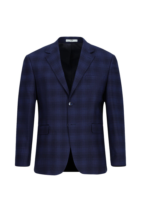 Medium Navy 6 Drop Regular Fit Standard Cut Plaid Suit