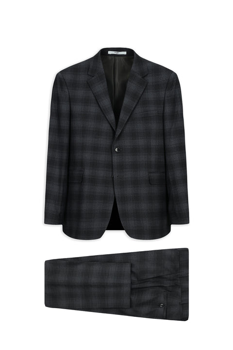 Dark Anthracite 6 Drop Regular Fit Standard Cut Plaid Suit