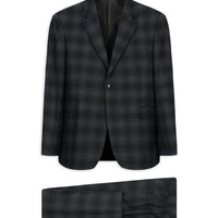 Dark Anthracite 4-Drop Relaxed Fit Plaid Suit